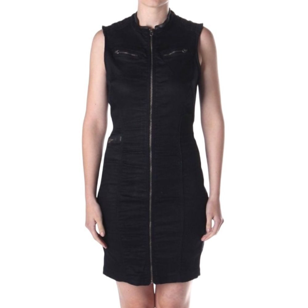 G-Star Raw Lynn Avity Slim Front Zip Denim Dress Sz XS